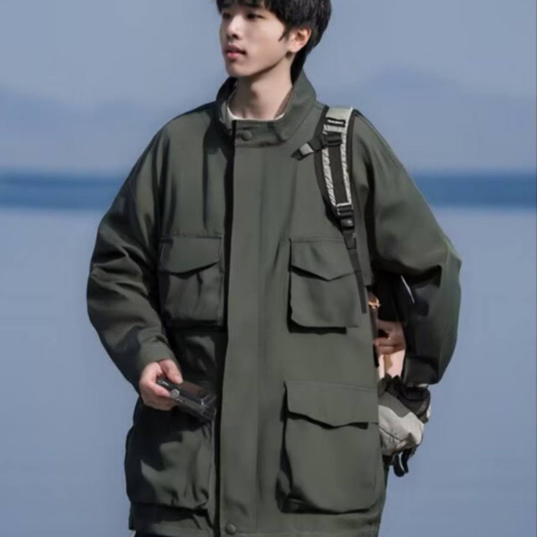 Multi-pocket Workwear Handsome Hong Kong Style Casual Jacket