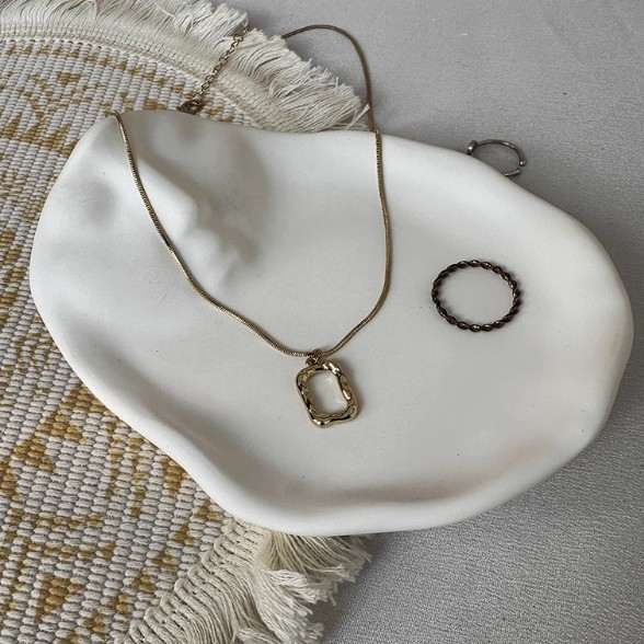Vintage French Relief Gypsum Jewelry Display Plate