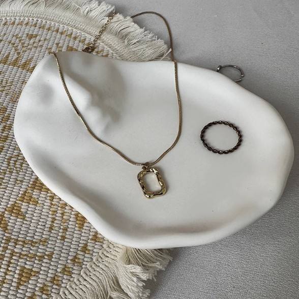 Vintage French Relief Gypsum Jewelry Display Plate