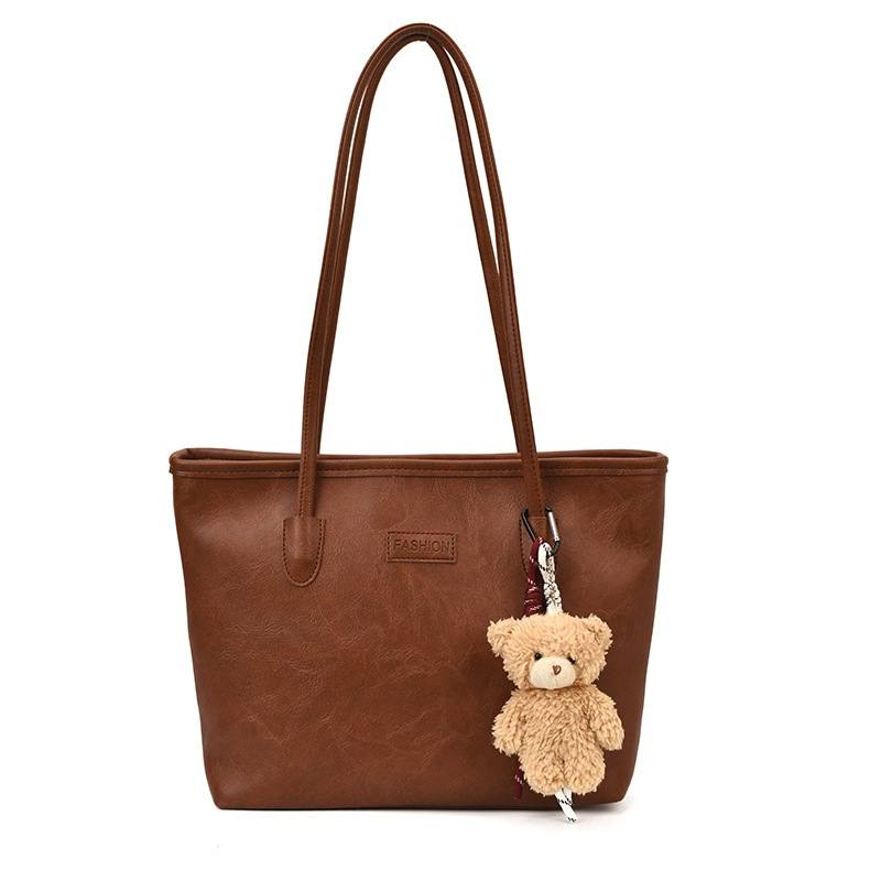 Fashion Retro Oil Wax Skin Commuting Large Capacity Shoulder Bag