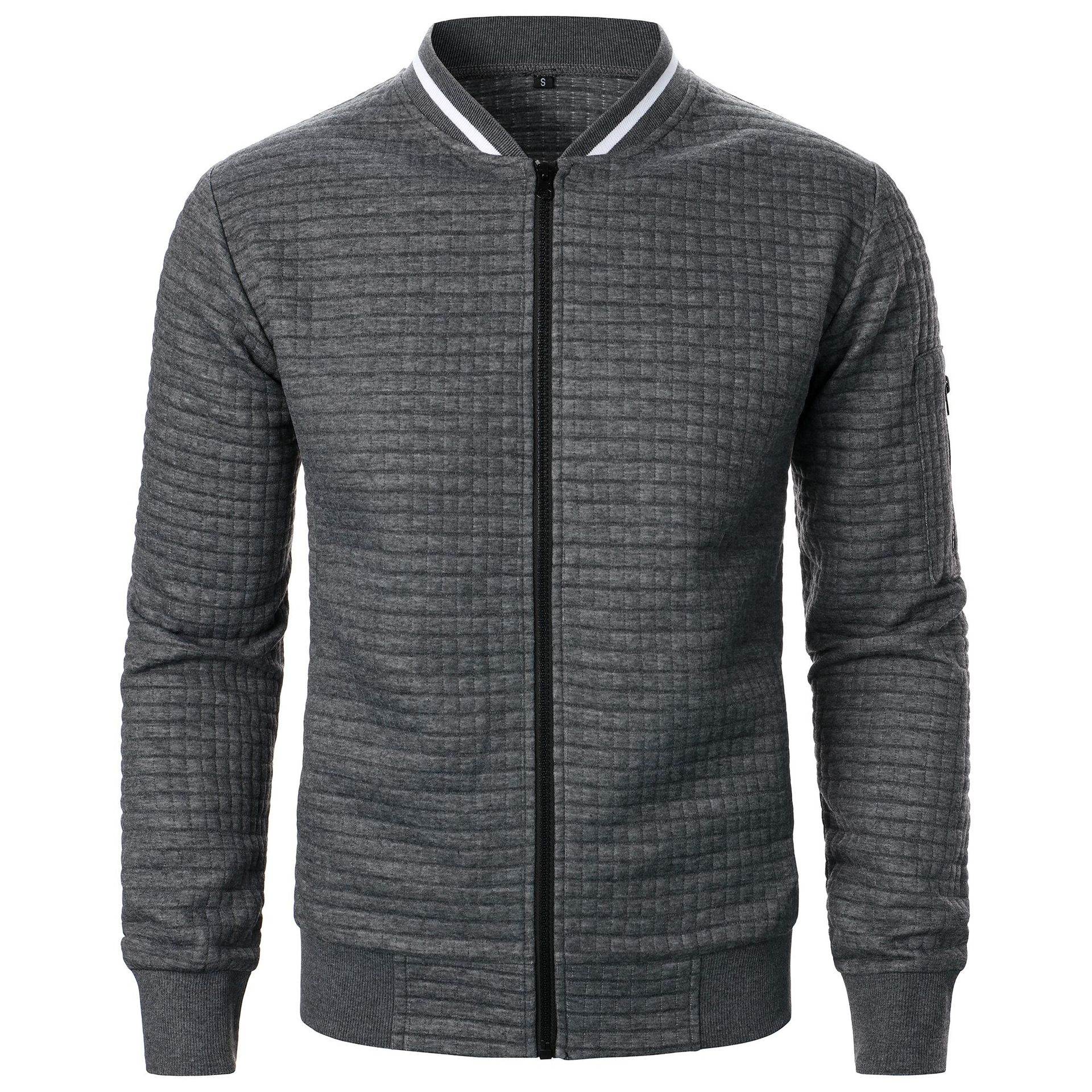 Men's Zip-up Stand Collar Sweatshirt Jacket