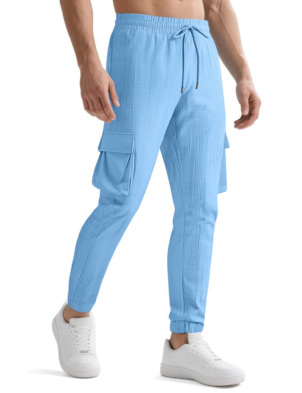 Fashion Sport Casual Personality Trendy Drawstring Multi-pocket Pants Men