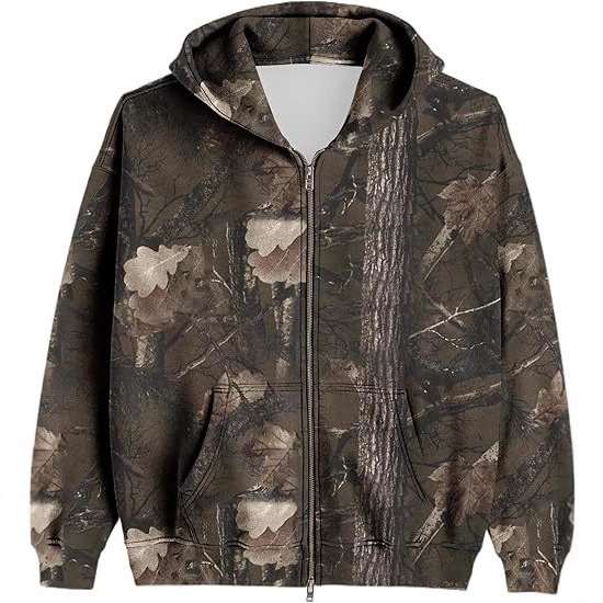 Men And Women Camouflage Hooded Jacket