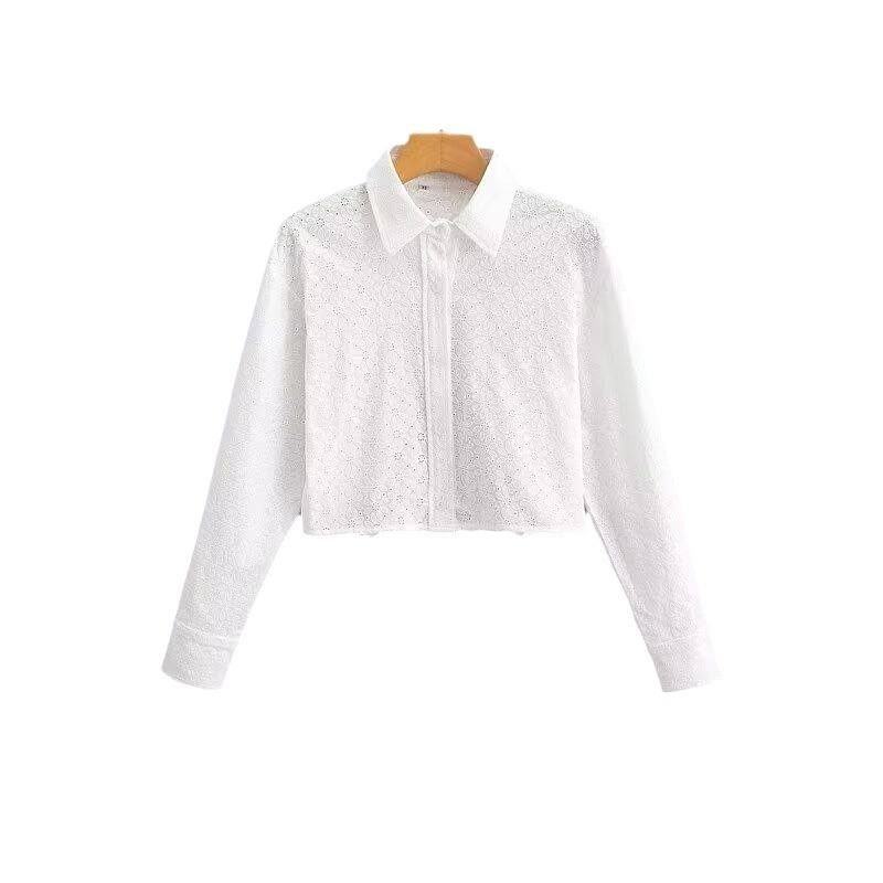 Women's Fashion Cotton Tie-dye Embroidered Short-sleeved Shirt