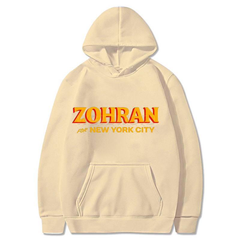 Zohran Printed Hoodie Autumn And Winter Fleece Sweatshirt