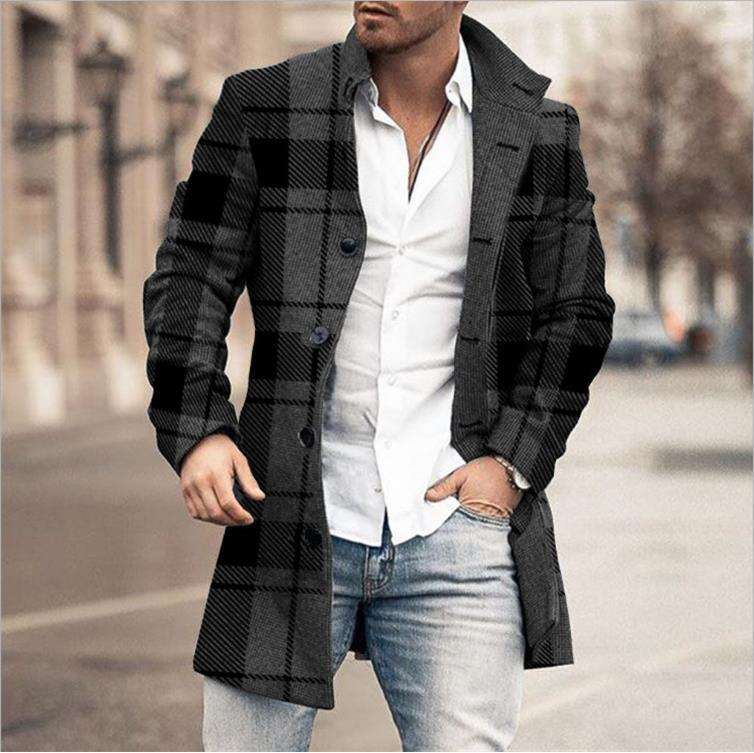 Various Colors Wool Men's Long Sleeve Trench Coat
