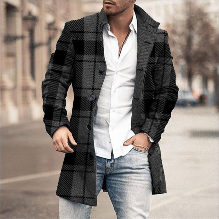 Various Colors Wool Men's Long Sleeve Trench Coat