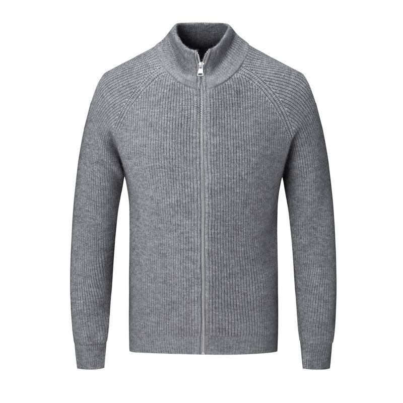 Men's Korean-style Stand-collar Sweater Casual Handsome Slim Knit Cardigan Jacket