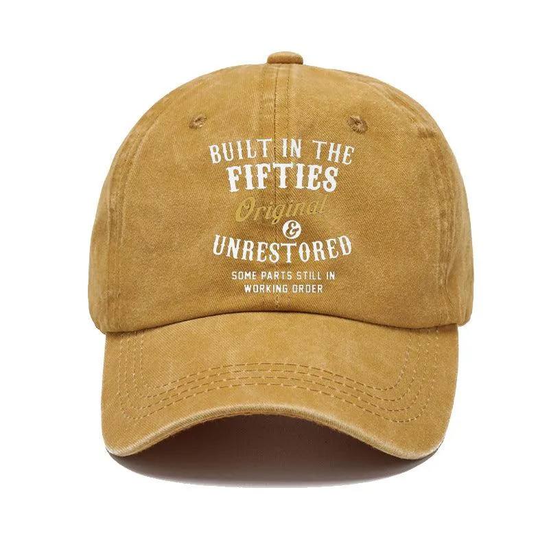 Washed Print Denim Baseball Cap Retro Versatile Soft Top Hat