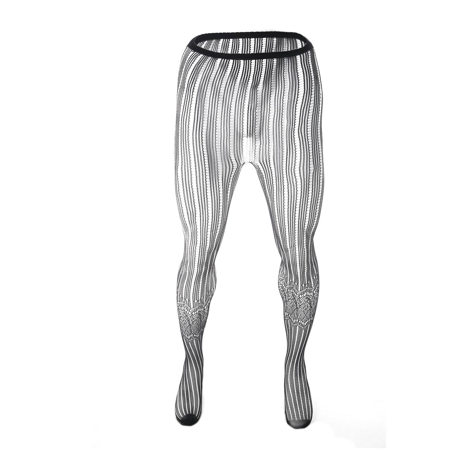 Men's Sexy Fishnet Tights With Jacquard Sheer Lingerie