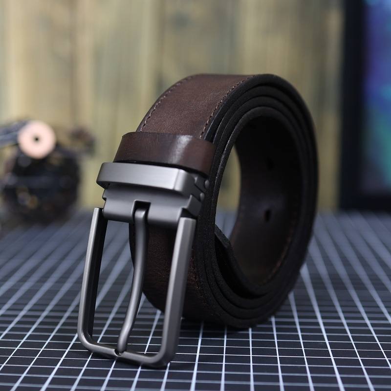 Men's Vintage Genuine Leather Belt With Pin Buckle