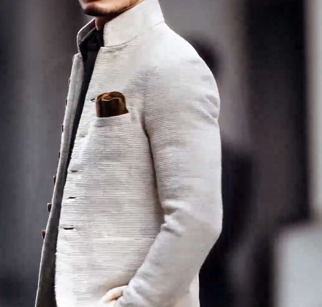 European And American-style Men's Jacket Slim-fit Buttoned Pocketed Long-sleeve Blazer