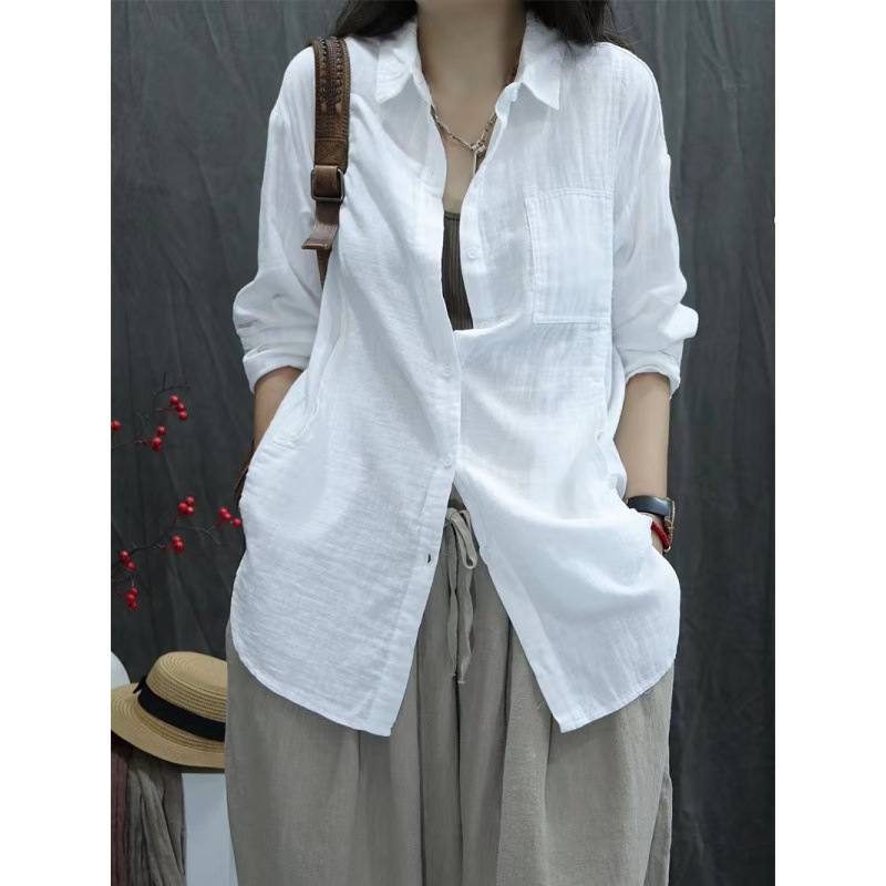 Women's Solid-color Long Sleeve Blouse