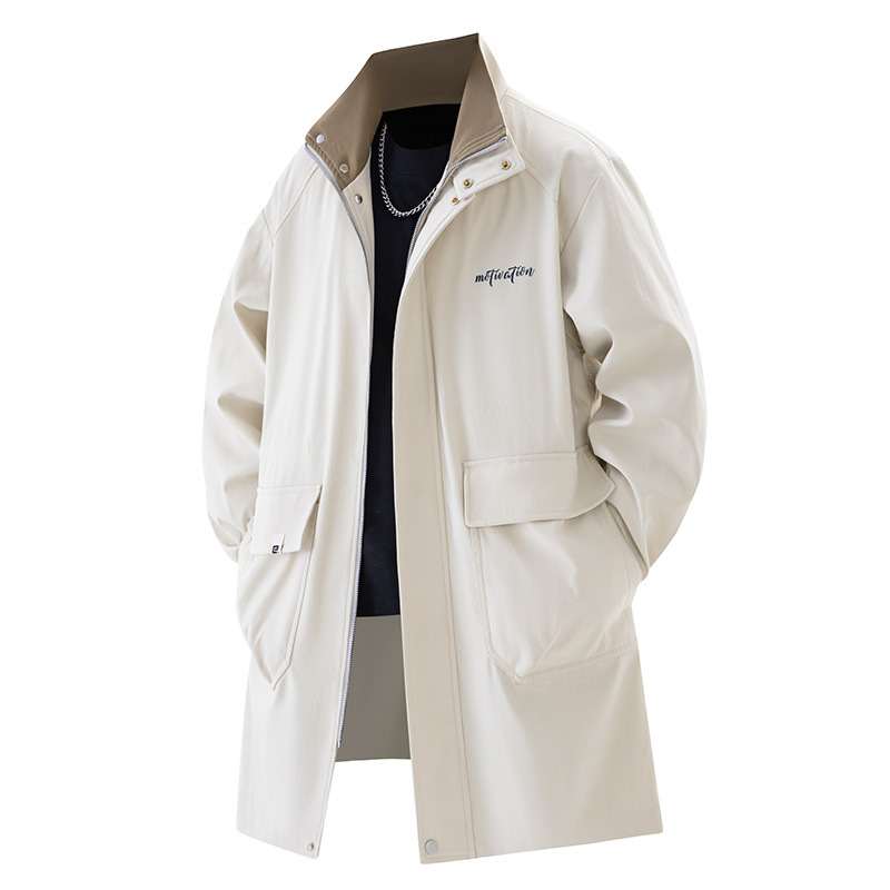 Men's Plus-Size Mid-Length Casual Trench Coat