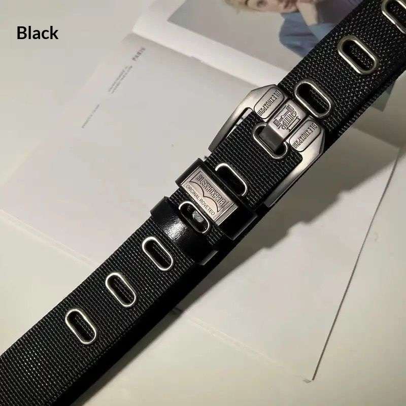 Men's Double-sided Canvas Outdoor Casual Belt With Alloy Pin Buckle