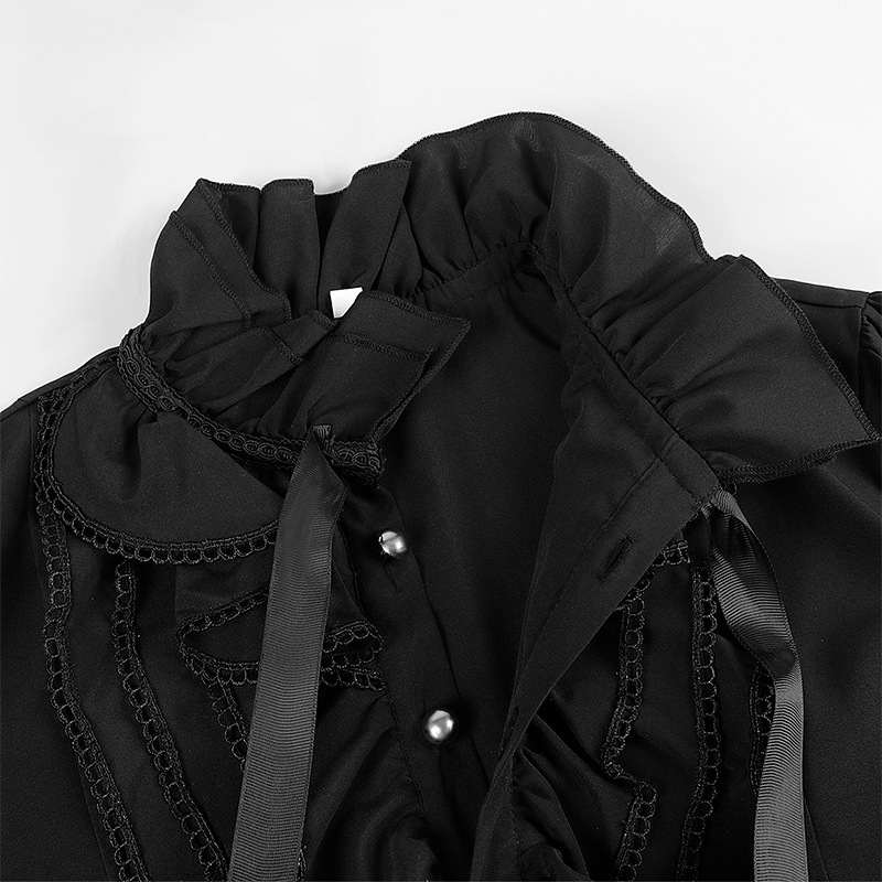 Men's Pleated Shirt Steampunk Victorian Top Layered