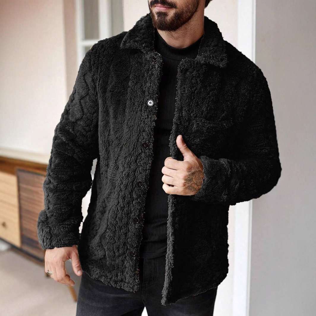 Retro-style Fashion Jacquard Tailored Wool Jacket With A Turn-down Collar