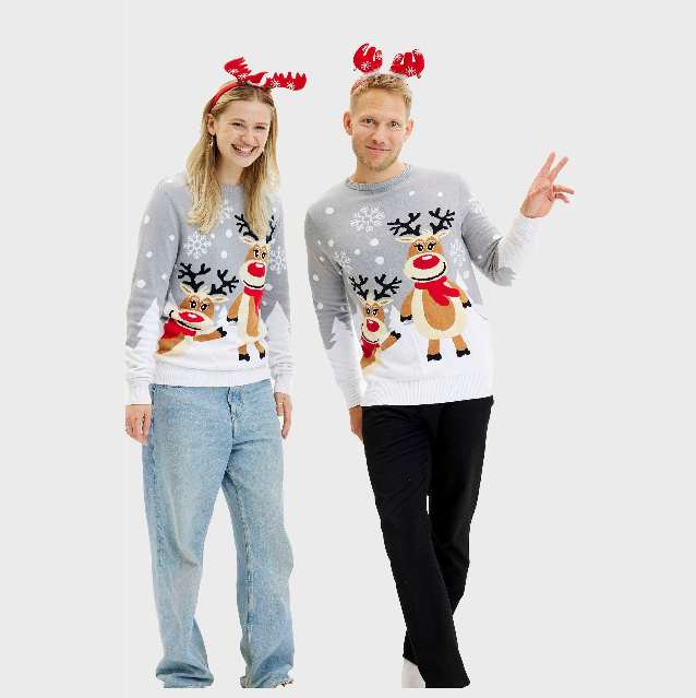 Christmas Crew Neck Digital Print Long Sleeve Hoodie Unisex