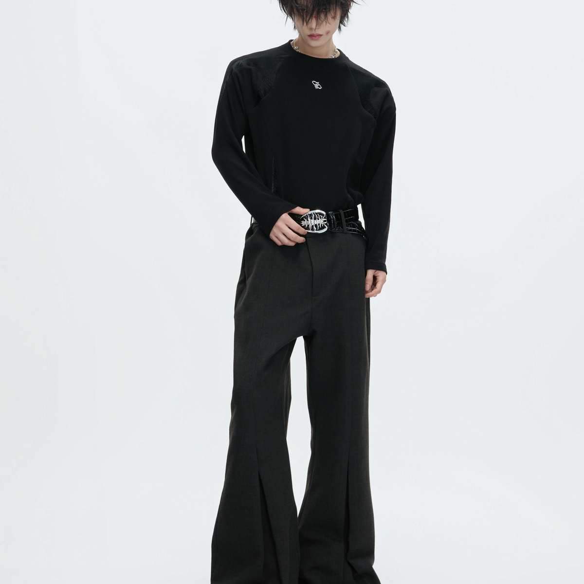 Mens Warm Slim-fit Long-sleeve Top