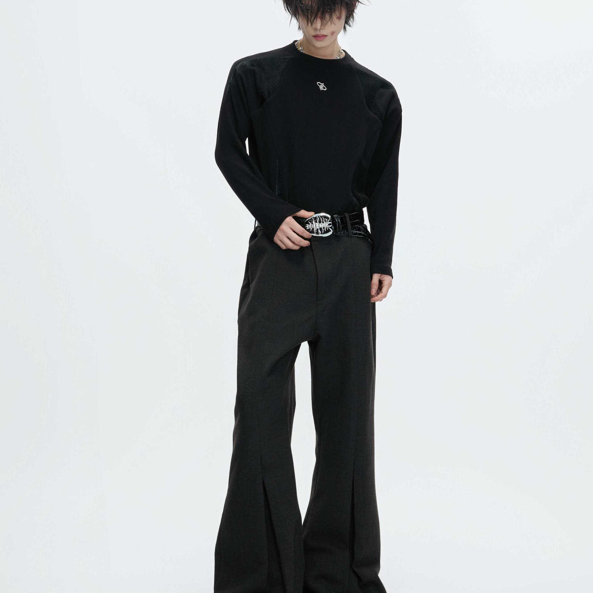Mens Warm Slim-fit Long-sleeve Top