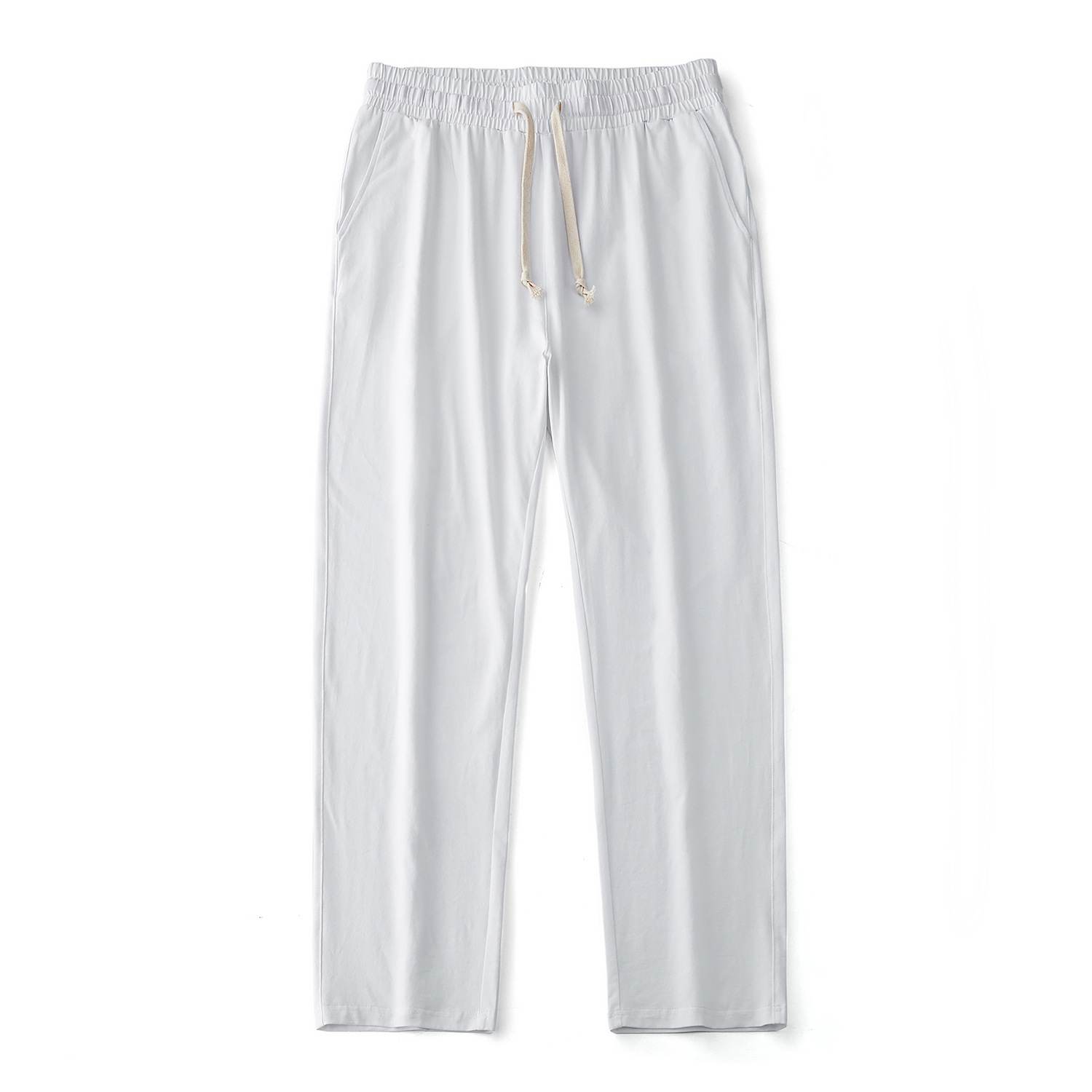 Mens Solid-Color Straight-Leg Lace-Up All-Match Sports Pants For Men