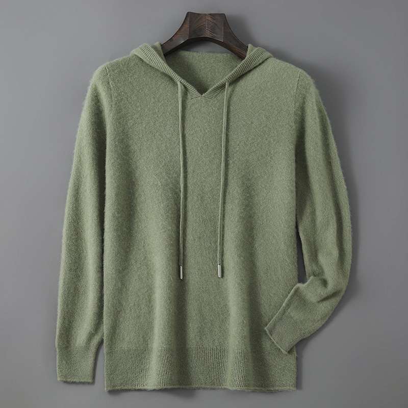 Mens Relaxed-fit Hooded Sweatshirt With Long Sleeves For Casual Wear
