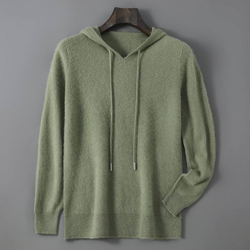 Mens Relaxed-fit Hooded Sweatshirt With Long Sleeves For Casual Wear