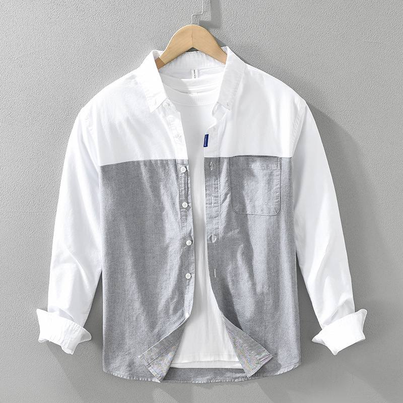 Mens Patchwork Long Sleeve Top