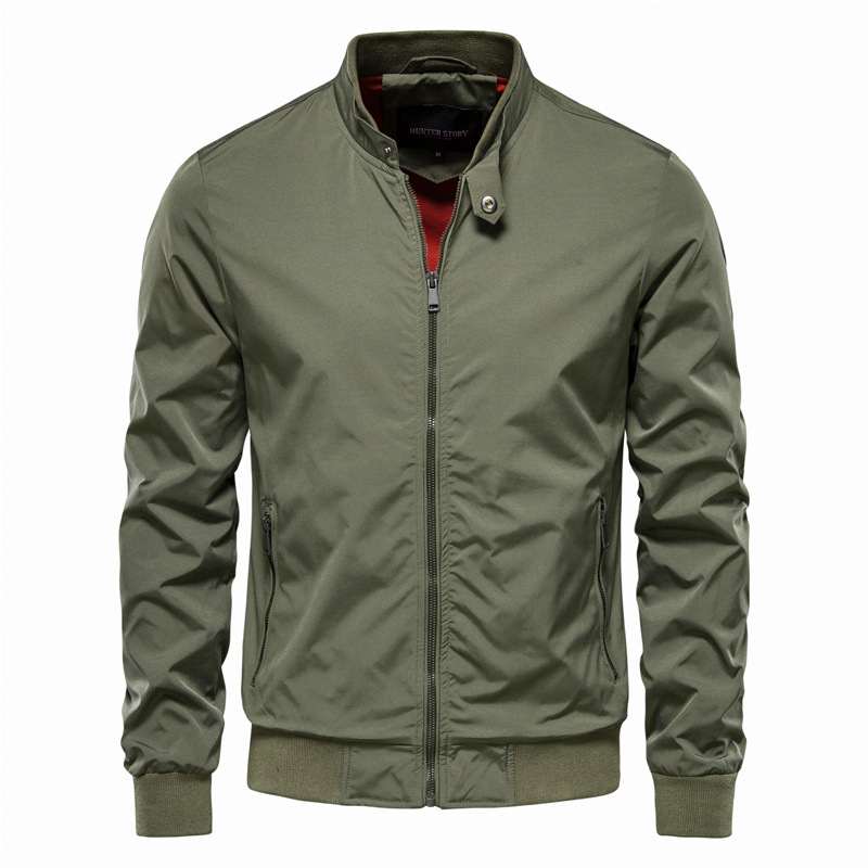 Autumn Stand-Up Collar Mens Casual Korean-Style Jacket