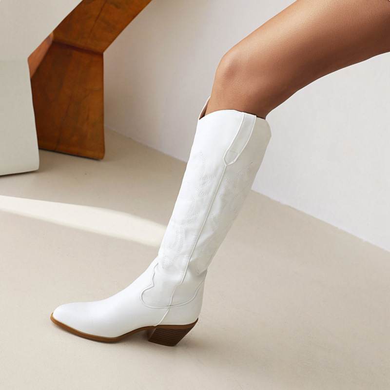 Western Cowboy Embroidered High-Heel Boots