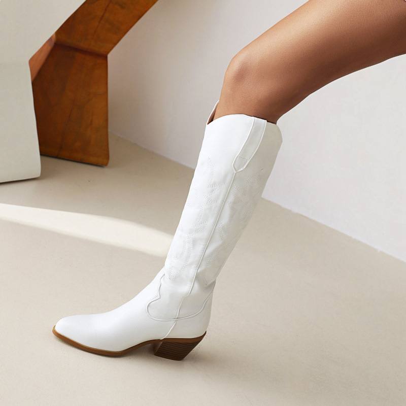 Western Cowboy Embroidered High-Heel Boots