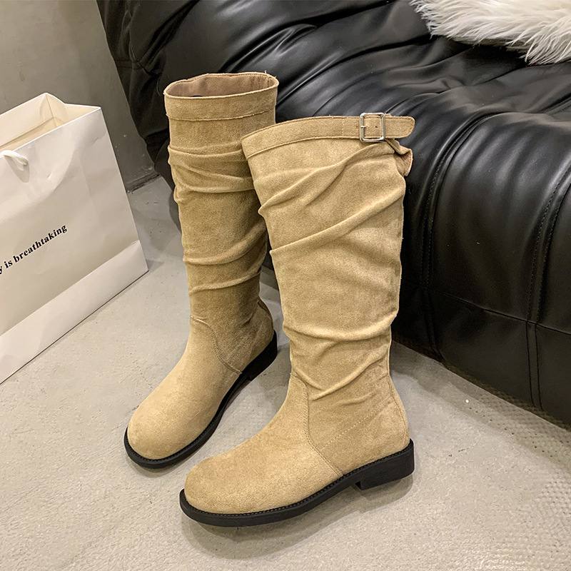 Womens Slim-fit High-top Boots For Fall And Winter