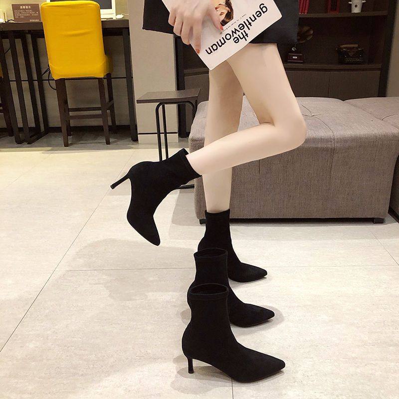 Womens Spring Autumn Stiletto Mid-Calf Boots