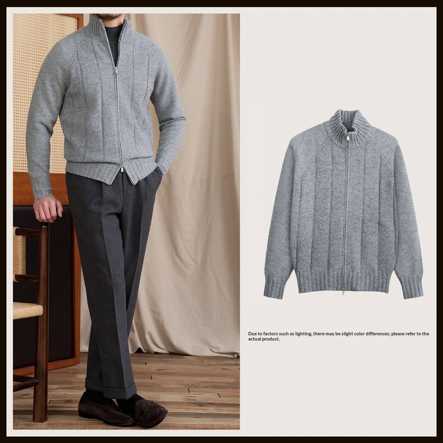 Short, Stylish Wool-blend Sweater For Men