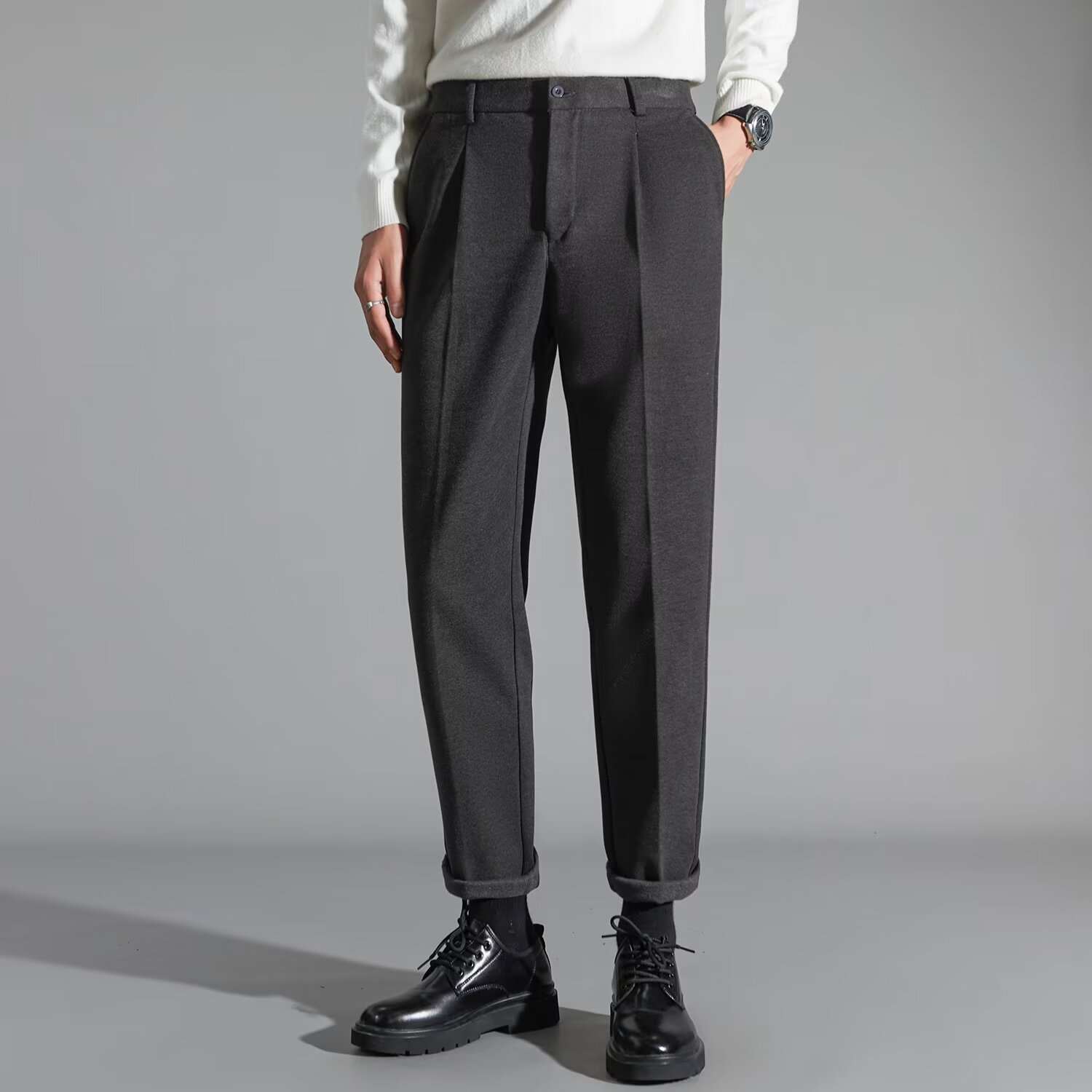 Mens Stylish Slim-fit Wool Casual Pants