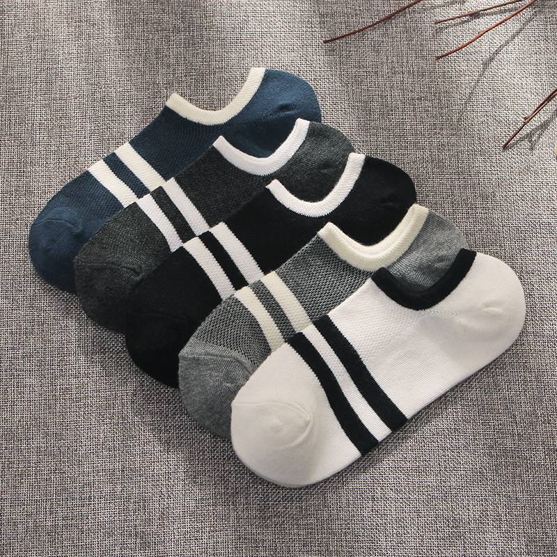 Summer Low-cut Solid-color Business Cotton Trendy Sweat-absorbent Breathable And Low-cut Ankle Socks