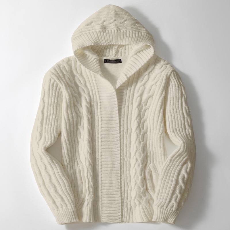 European And American Mens Twisted-knit Cardigan Sweater