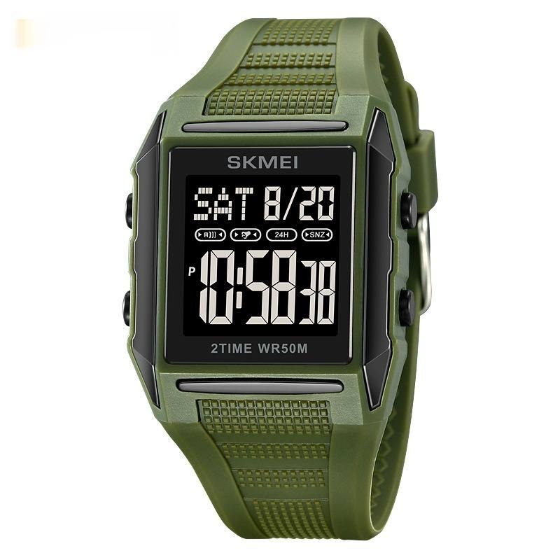 Lightweight Waterproof And Luminous Square Electronic Sports Watcha Classic And Stylish Choice