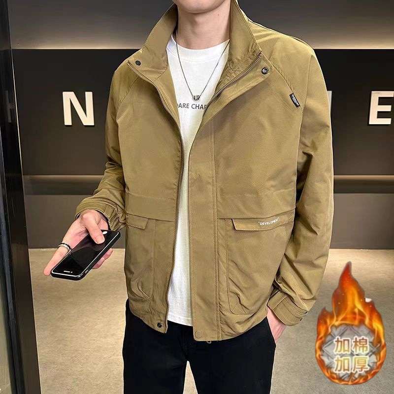 Mens Versatile Casual Jacket A Stylish And Handsome Stand-collar Jacket