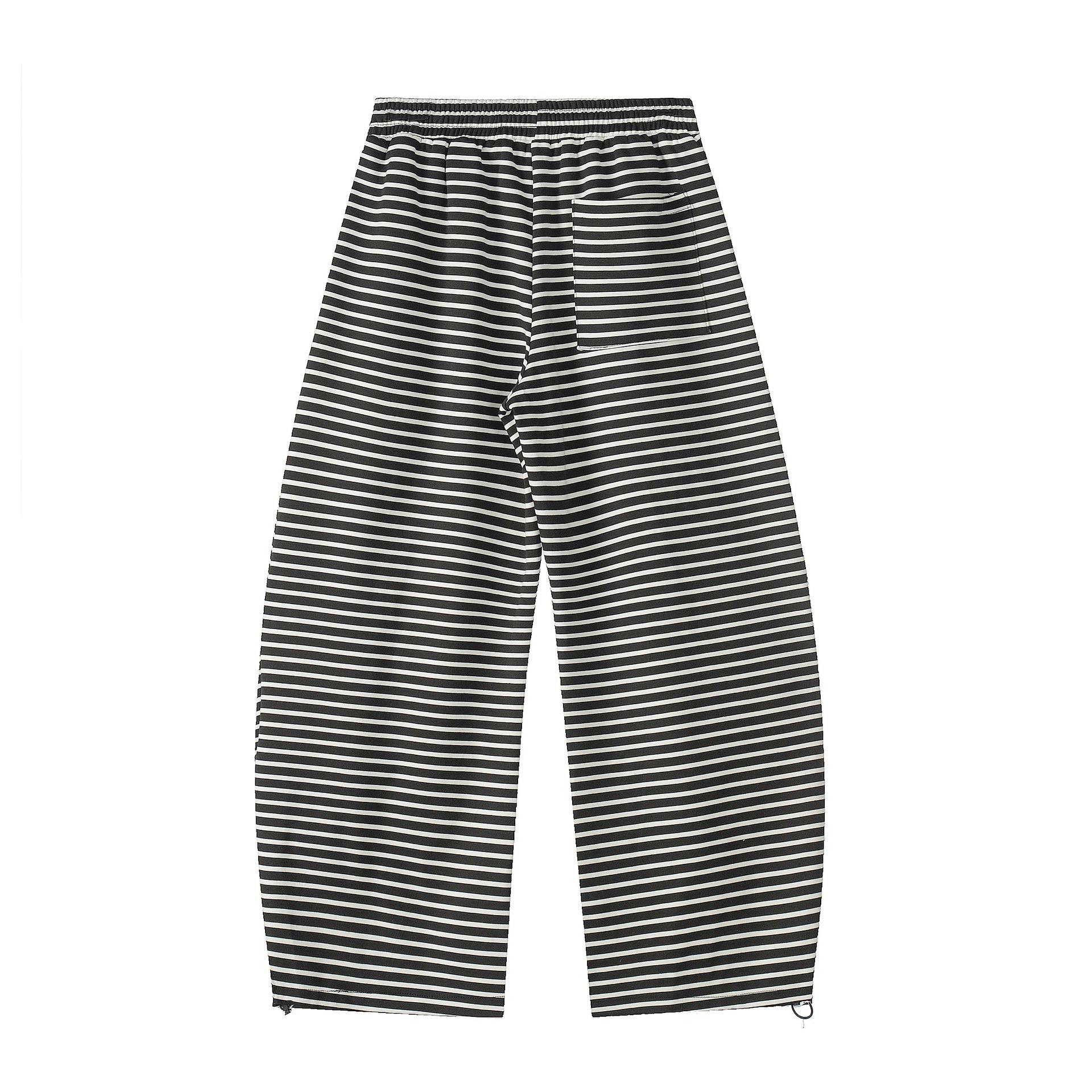 Wide-leg Striped Casual Pants With A Curved Blade Design