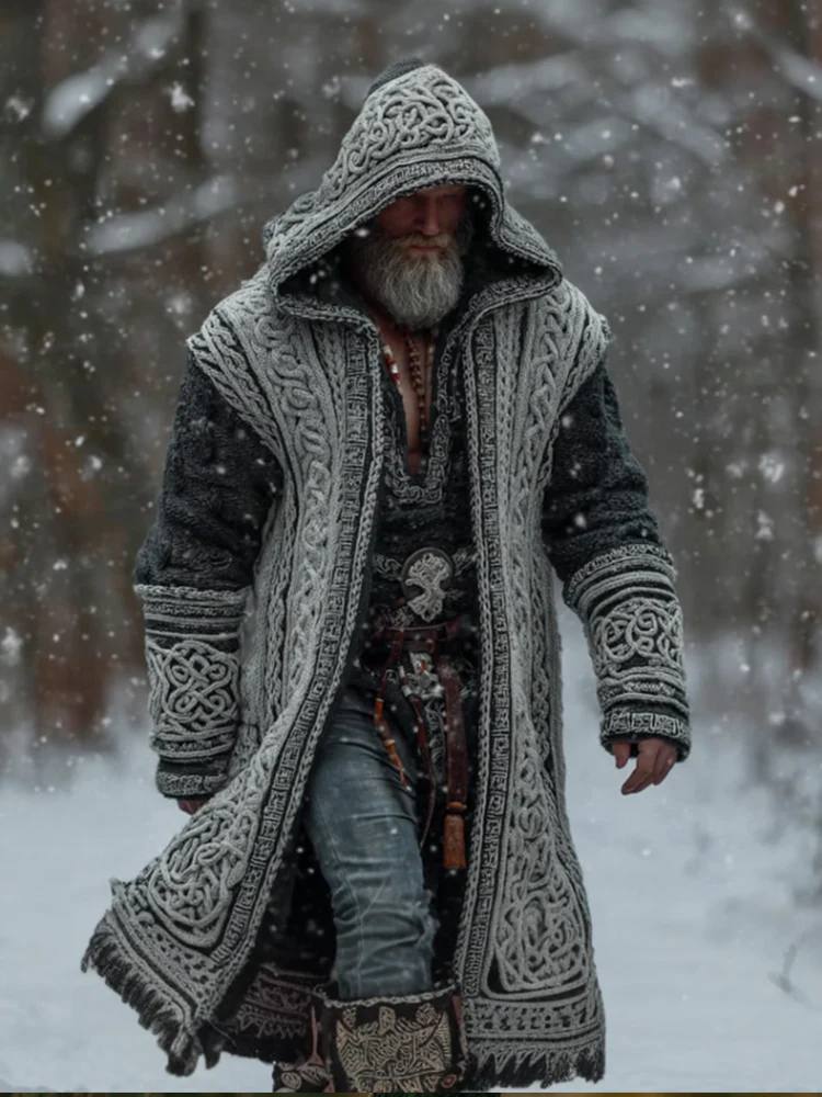 3D Digital Print Loose-Fit Hooded Sweater Cardigan Coat