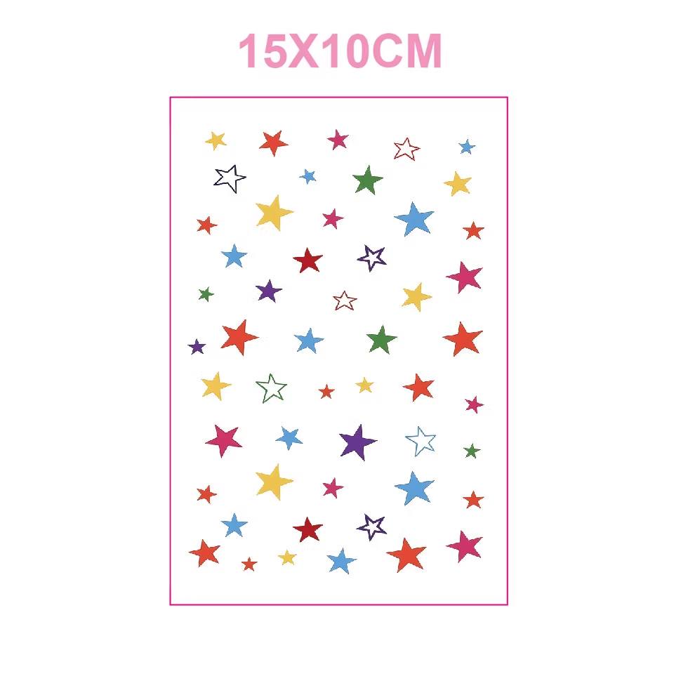 Colorful Star Waterproof Festival Face Stickerstattoo Stickers For Lasting