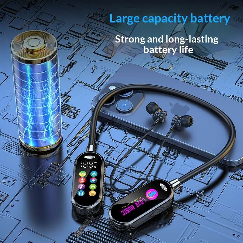 Singing Livestream In-ear Monitor With Color Screen Neckband-style Wireless Bluetooth Headset