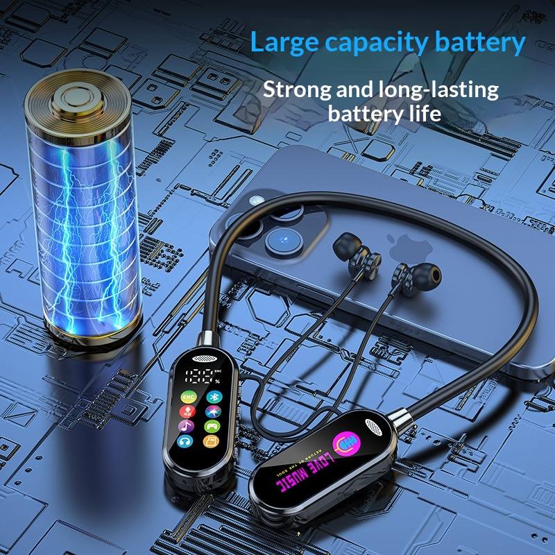 Singing Livestream In-ear Monitor With Color Screen Neckband-style Wireless Bluetooth Headset