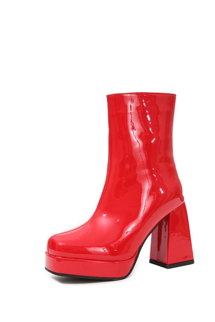 Womens Chunky-heeled High Boots With A Square Toe And Side Zipper