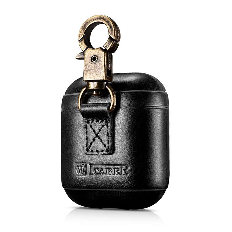 Genuine Leather Wireless Earbud Case With Loop Closure