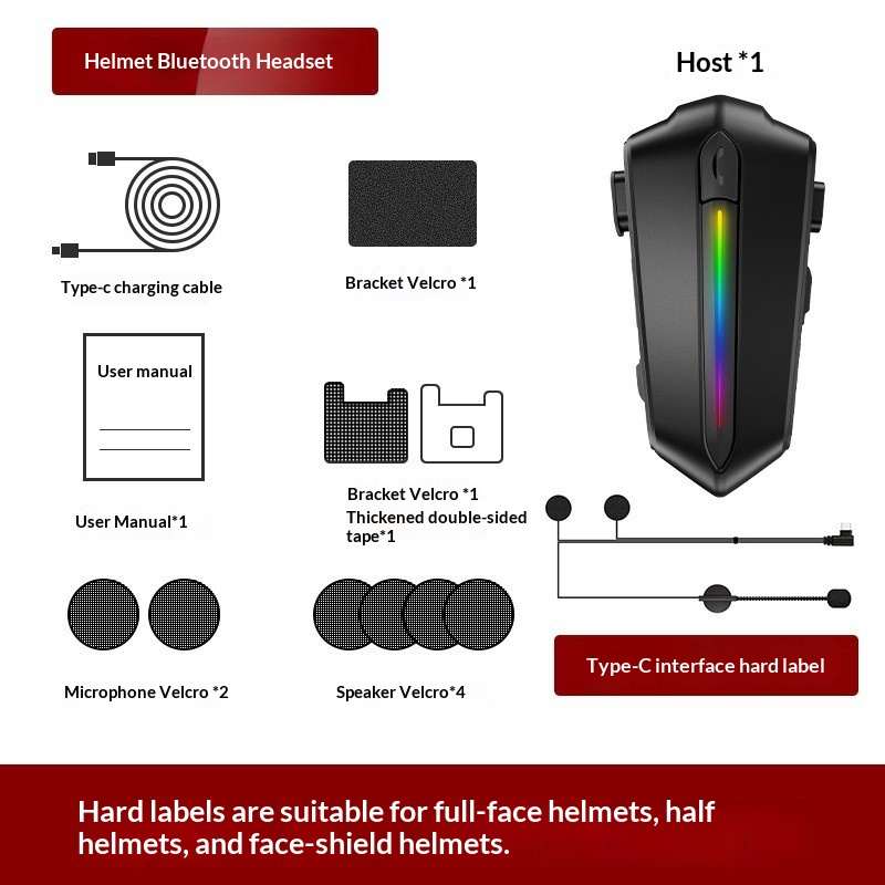 Motorcycle Helmet With Bluetooth Earphones And Water Resistance