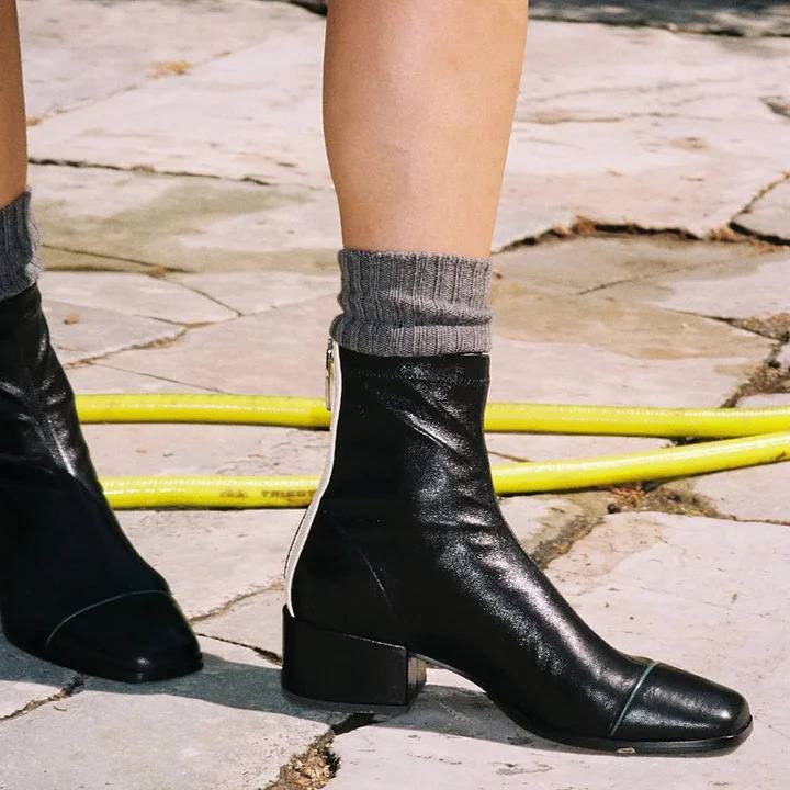 Simple Square-toe Ankle Boots For Women