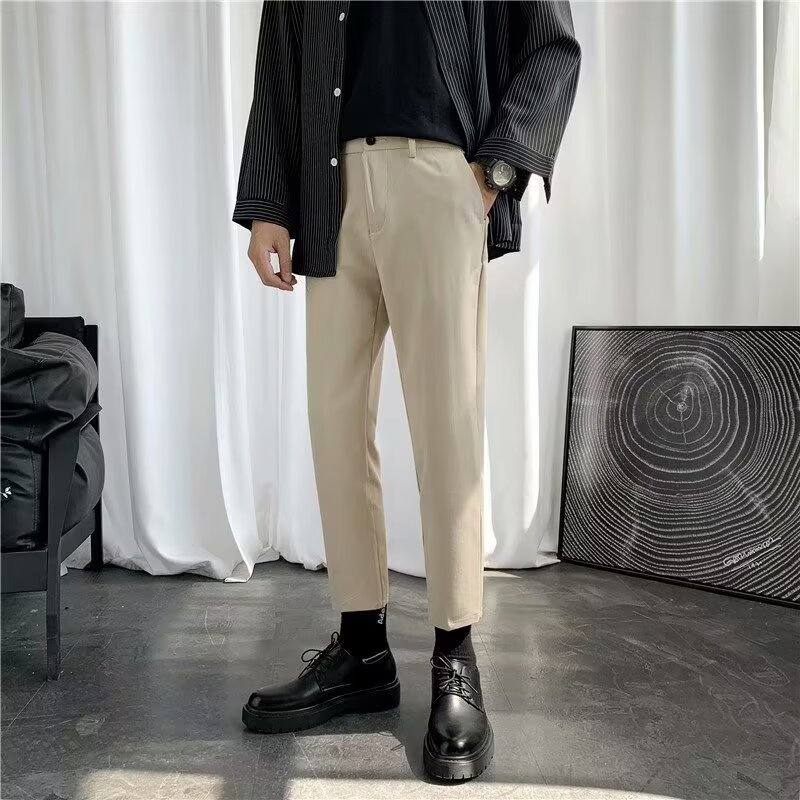 Men's Dress Pants Men's Cropped Slim-fit Casual
