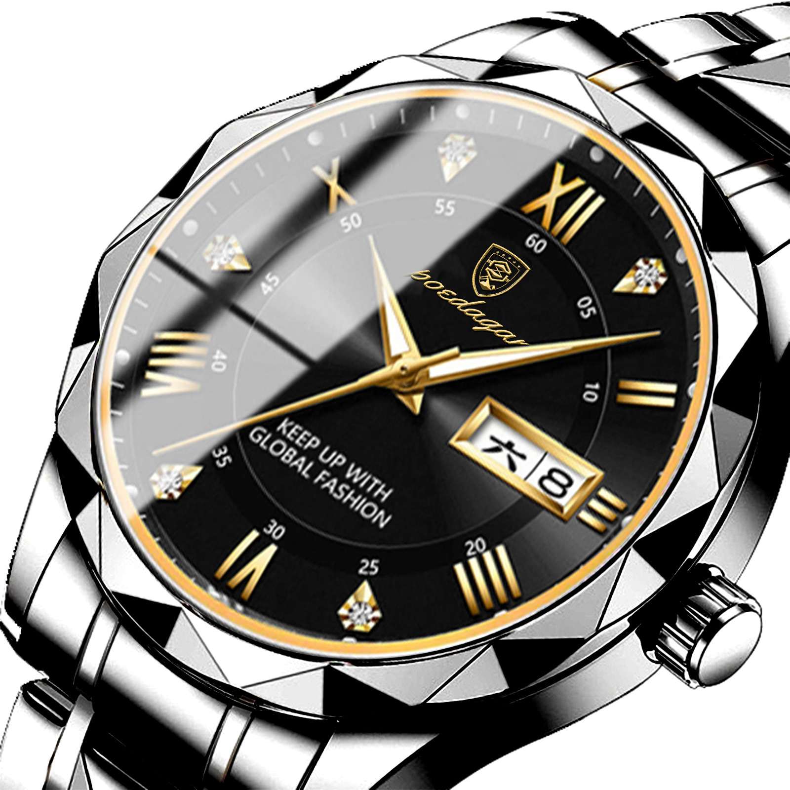 Mens Watch Leather Strap Quartz Movement